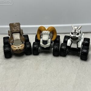 Blaze and the Monster Machines Diecast Animal Truck Lot Gasquatch Bighorn Zebra